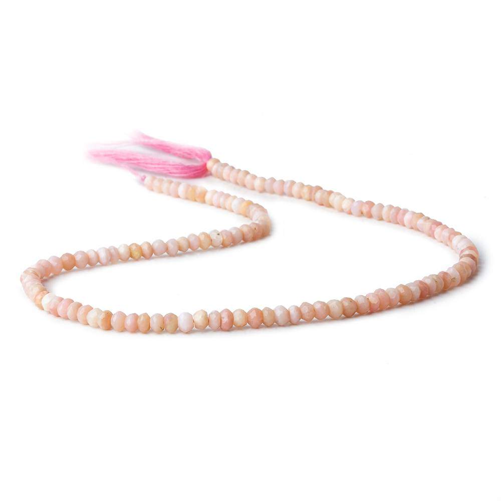 4mm Pink Peruvian Opal faceted rondelle beads 13 inch 125 pieces