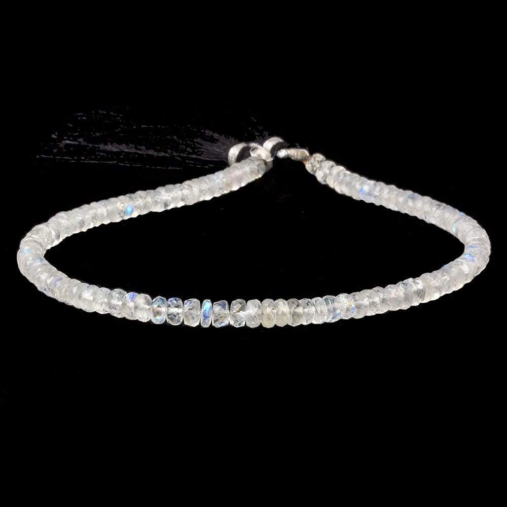 4mm Rainbow Moonstone Faceted Rondelle Beads 10 inch 105 beads AAA