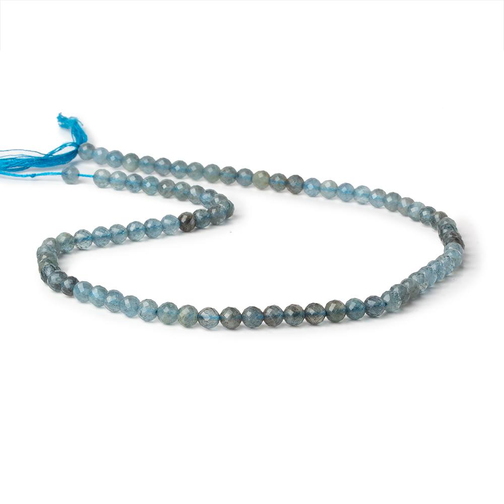 4mm Shaded Moss Aquamarine micro faceted round beads 13 inch 81 pieces