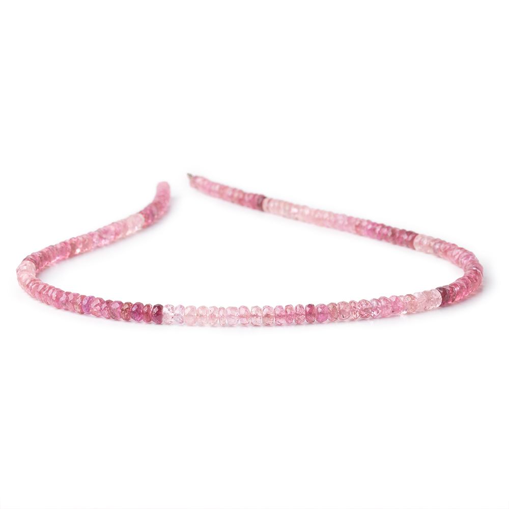 4mm Shaded Pink Tourmaline Faceted Rondelle 14 inch 154 Beads AA
