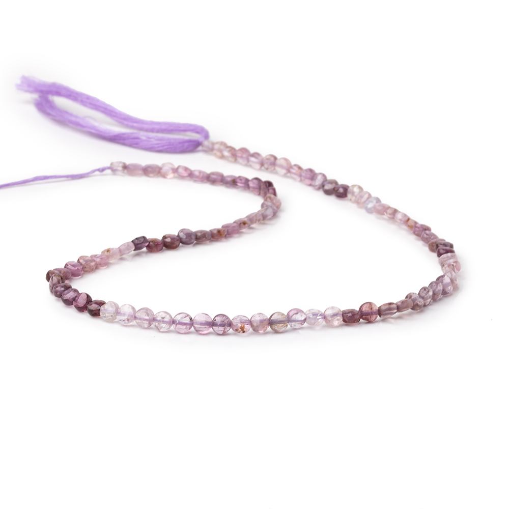 4mm Shaded Purple Spinel Checkerboard Faceted Calibrated Coins 12.5 inch 86 Beads AA