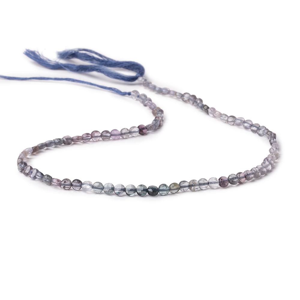 4mm Shaded Purple & Violet Spinel Checkerboard Faceted Calibrated Coins 12.5 inch 86 Beads AA