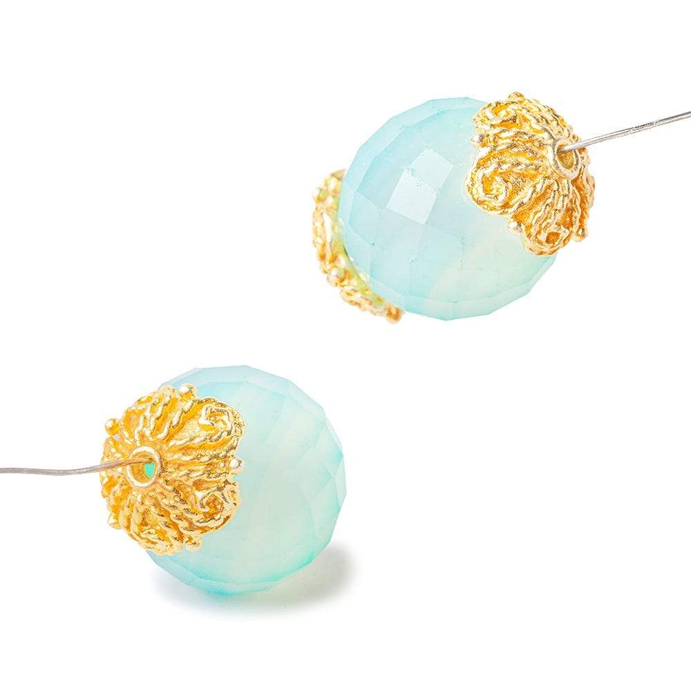 4x11x11mm 22kt Gold Plated Copper Twisted Rope Bead Cap 8 inch 48 pieces