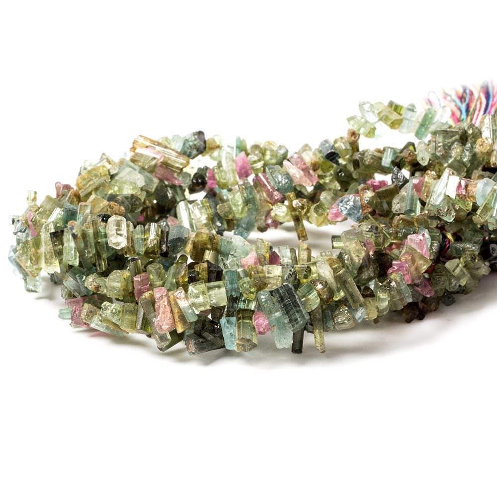 4x2-9x1.5mm Multi Color Tourmaline Natural Crystal 7.5 inch 100 pieces