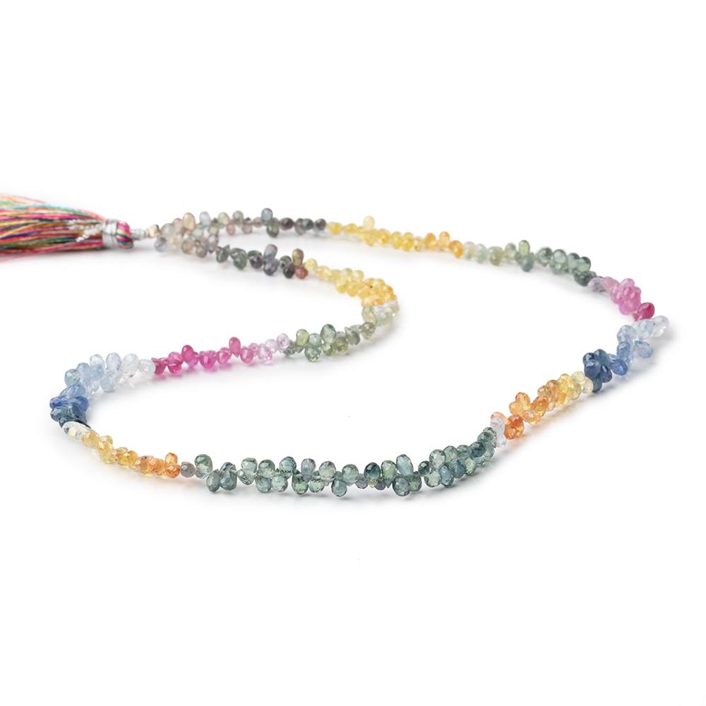 4x2.5-5x3mm Fancy Sapphire & Ruby Faceted Tear Drops 16 inch 272 beads AA