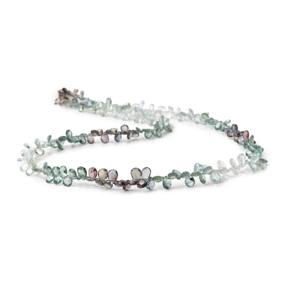 4x3-5x3.5mm Multi Color Sapphire Faceted Pear Beads 16 inch 230 pieces