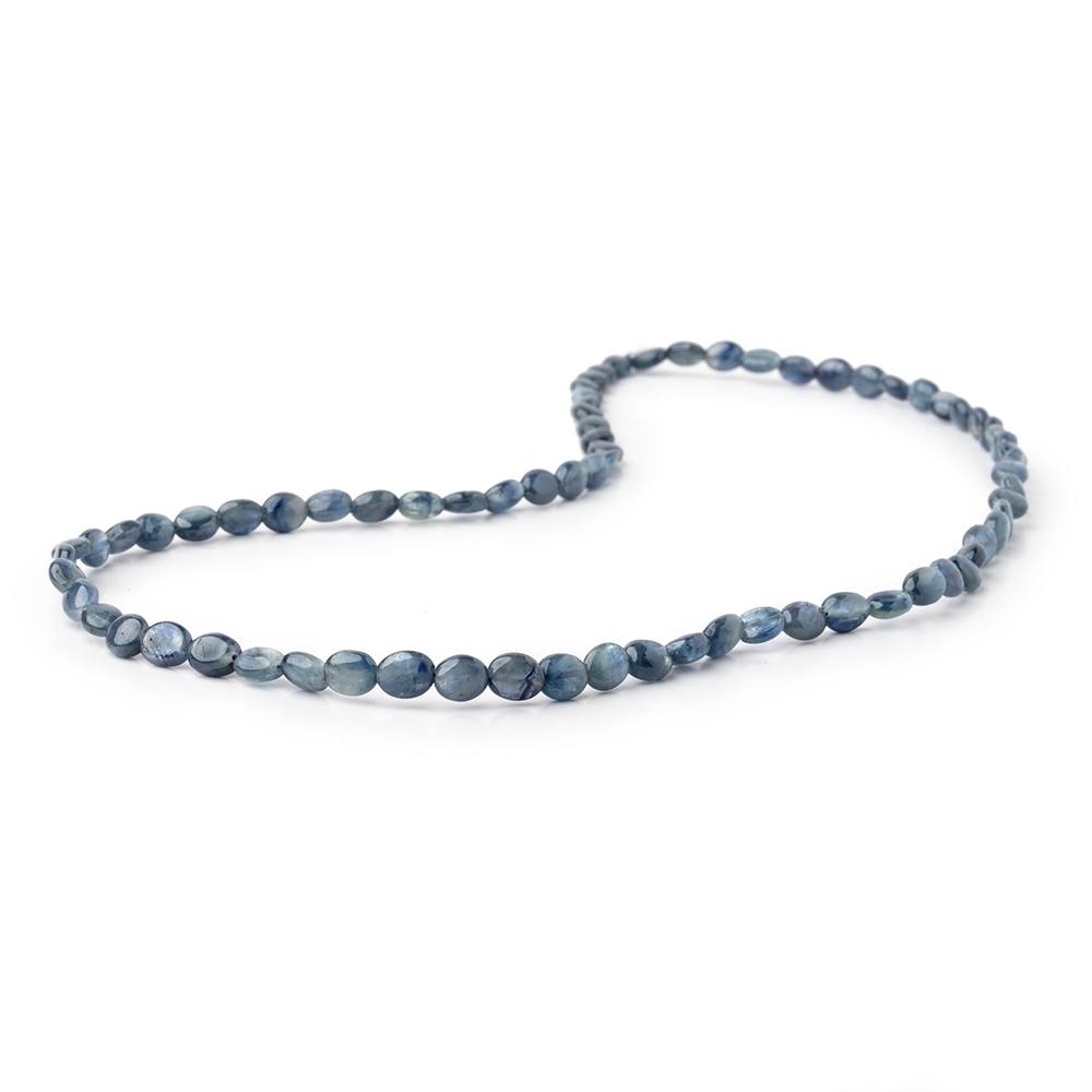 4x3-5x4mm Blue Sapphire Plain Oval Beads 14 inch 66 pieces