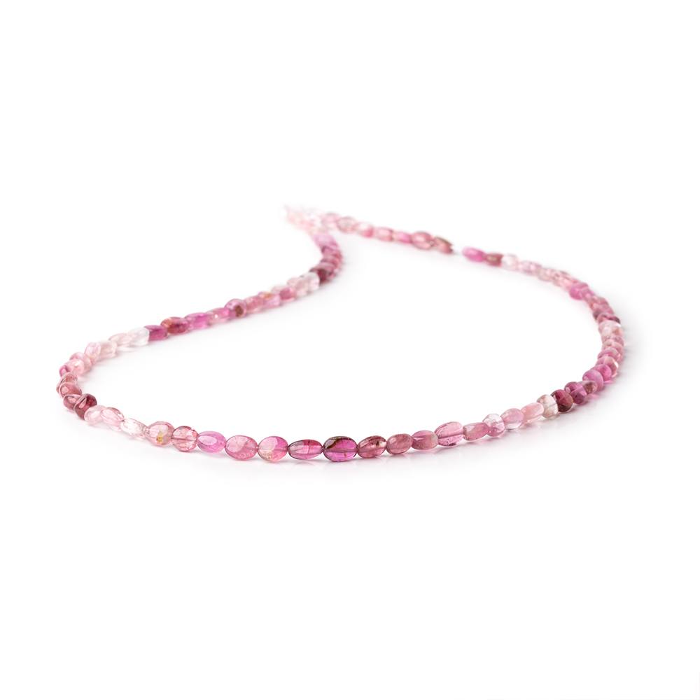 4x3-6x4mm Pink Tourmaline Plain Oval Beads 16 inch 70 pieces AA