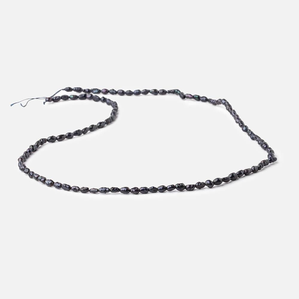 4x3mm Black Baroque Freshwater Pearl beads 15.5 inch 100 pieces