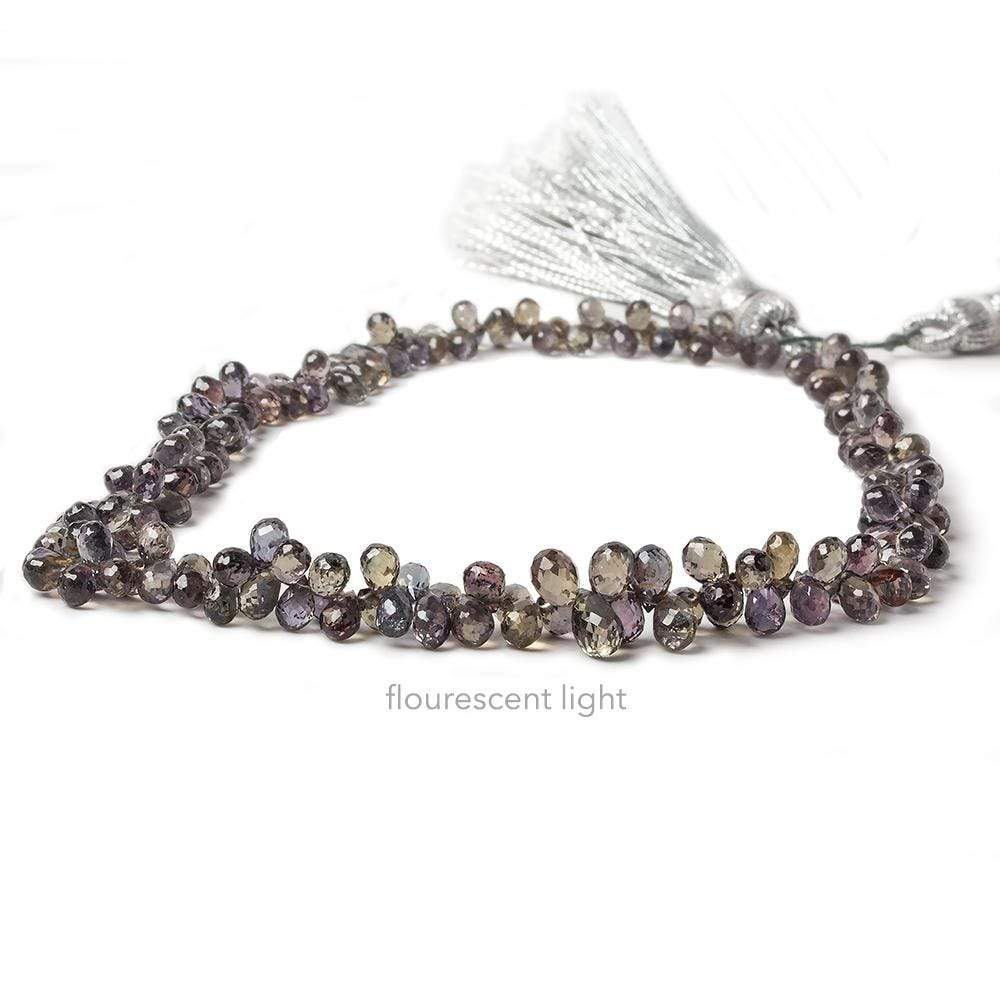 4x3mm Color Change Avocado Sapphire Tear Drop Briolette 8.5 inch 140 pieces