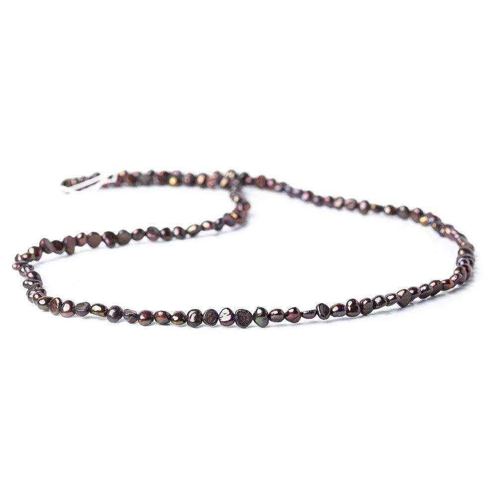 4x3mm Plum Side Drilled Baroque Freshwater Pearl 15 inch 129 pcs