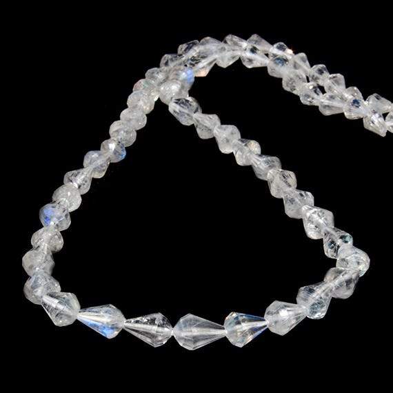 4x3mm Rainbow Moonstone Petite Faceted Tear Drop 14.5 inch 77 Beads
