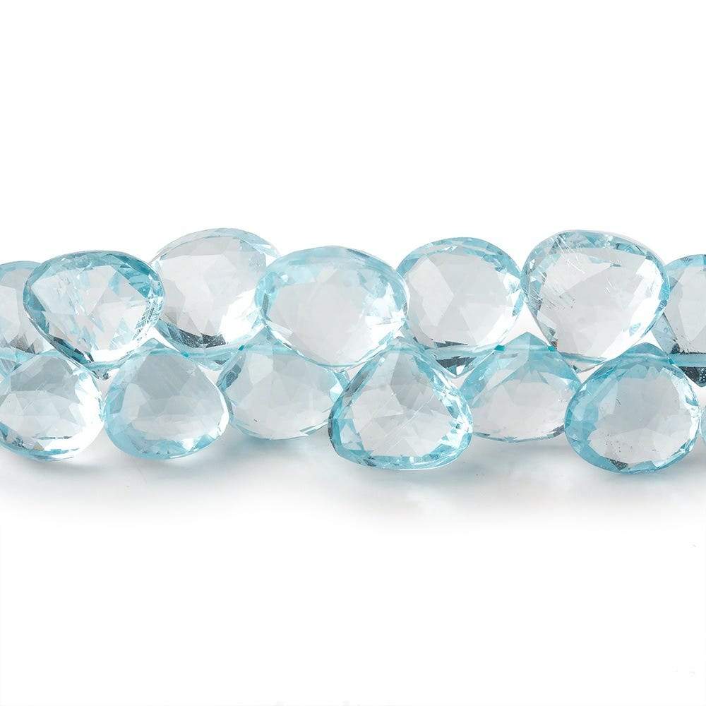 4x4-9x9mm Sky Blue Topaz Faceted Heart Briolettes 8.5 inch 63 pieces AAA