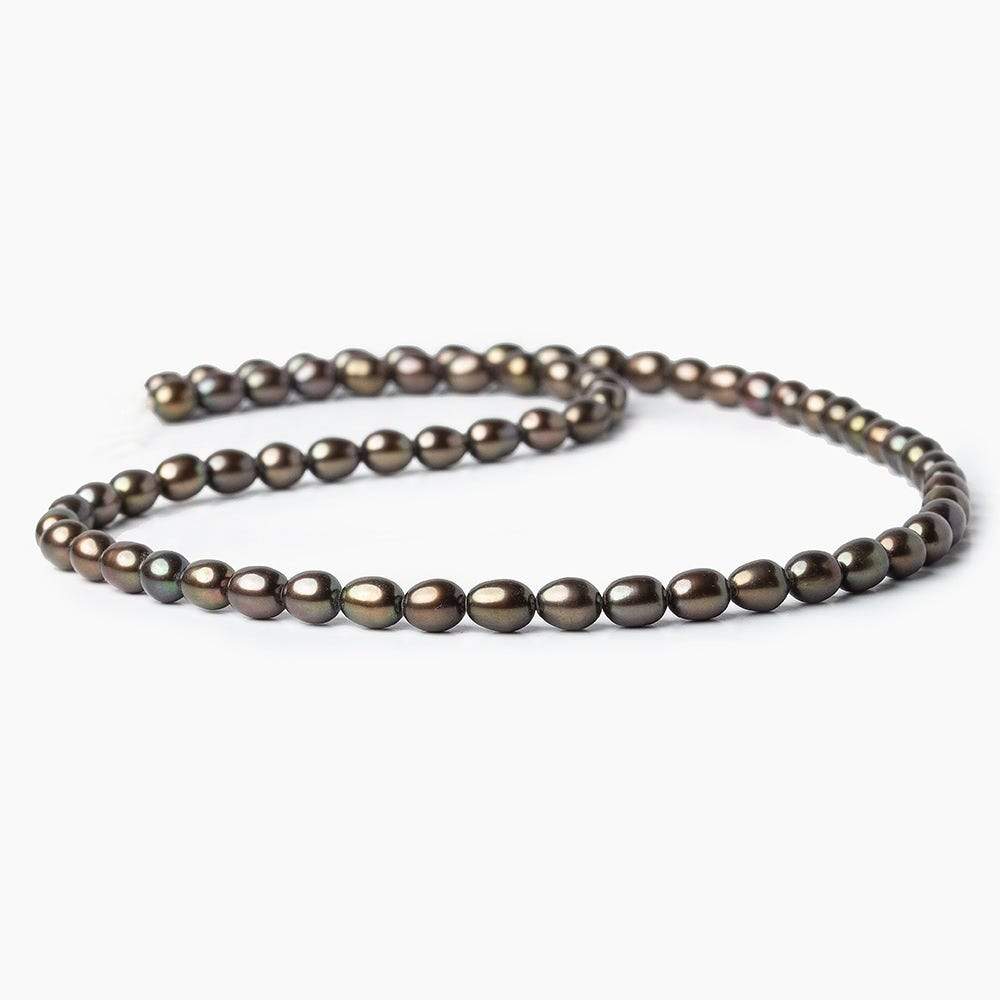 4x6mm Bronze Freshwater Pearl Straight Drill Oval 66 pieces