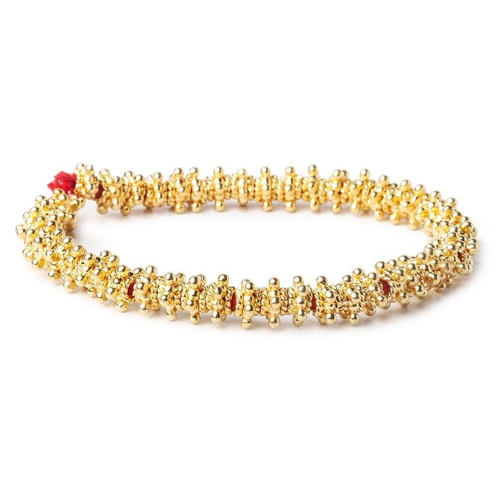 4x7mm 22kt Gold Plated Copper Star Spacer with Twisted Rope Rings 8 inch 51 pieces