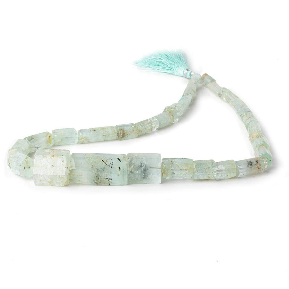 4x8-26x13mm Aquamarine Straight Drilled Natural Crystals 16 inch 33 beads