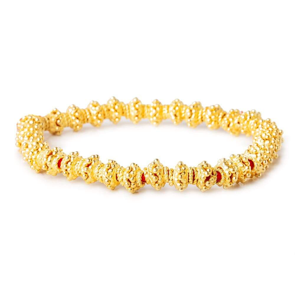 4x8mm 22kt Gold Plated Copper star Bead Cap 8 inch 64 pcs