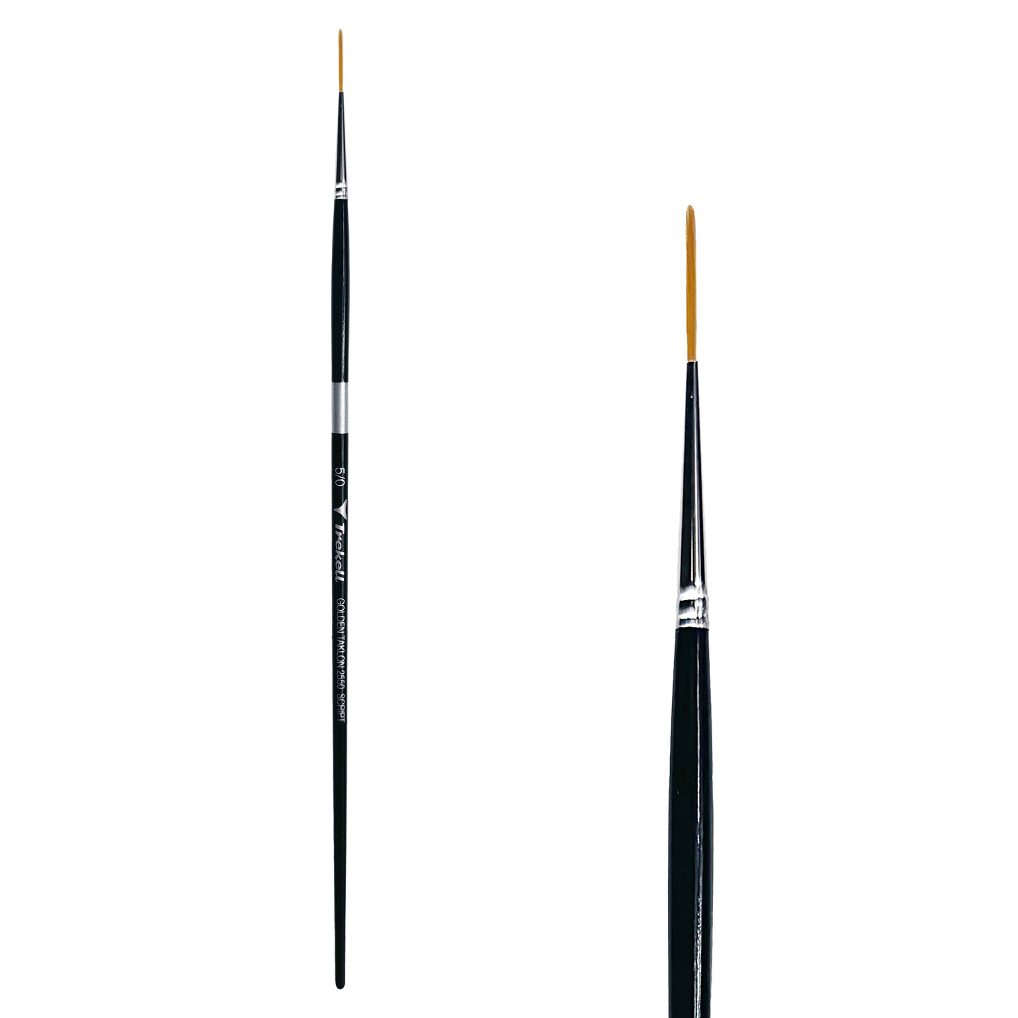 Trekell Golden Taklon Long Handle Artist Brush - Size #5/0 Script Rigger