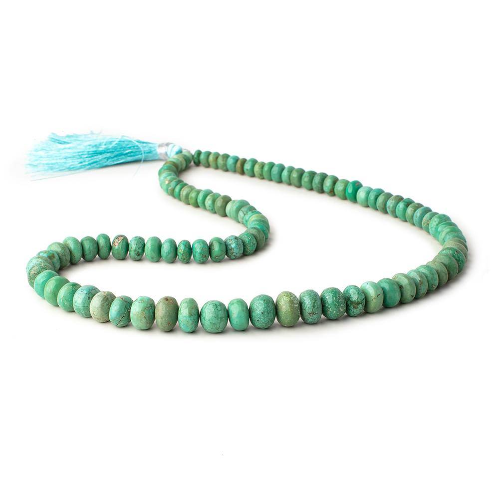 5-10mm Green Turquoise plain rondelle beads 18 inch 96 pieces
