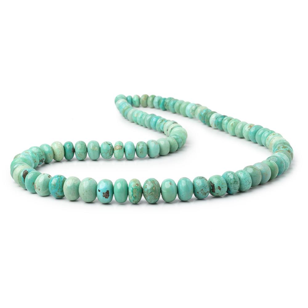 5-10mm Mongolian Turquoise Plain Rondelle 18 inch 88 Beads