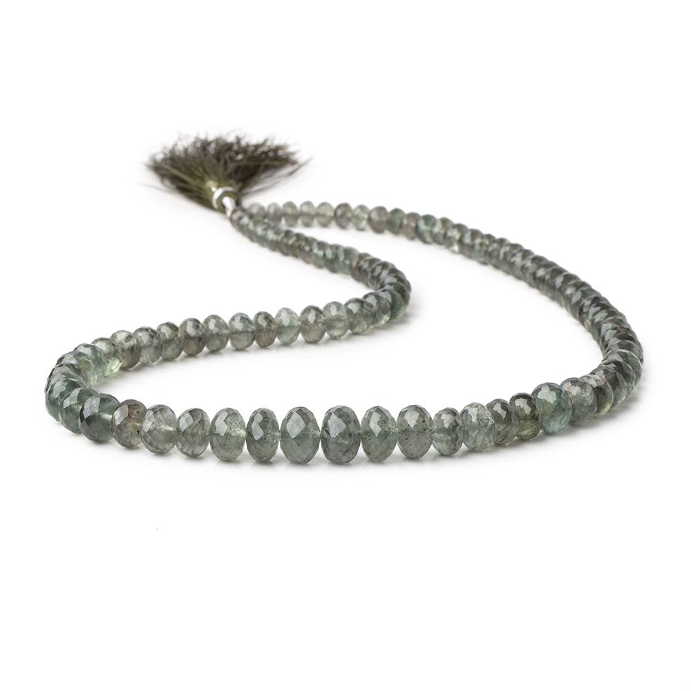 5-10mm Moss Aquamarine Faceted Rondelle Beads 16 inch 87 pieces