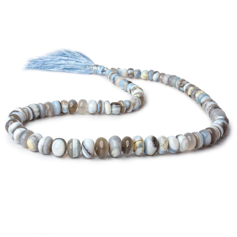 5-10mm Owyhee Blue Opal Plain Rondelles 16 inch 83 beads A