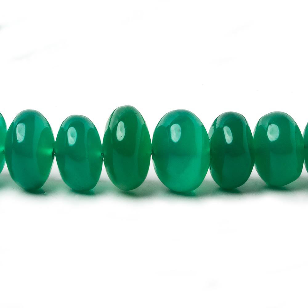 5-11mm Green Onyx Plain Rondelle Beads 16 inch 65 pieces