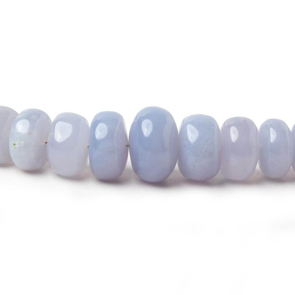5-11mm Natural Blue Chalcedony Plain Rondelle Beads 14 inch 76 pieces