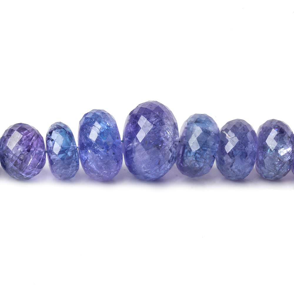 5-12.5mm Tanzanite faceted rondelles 16.5 inch 97 beads A