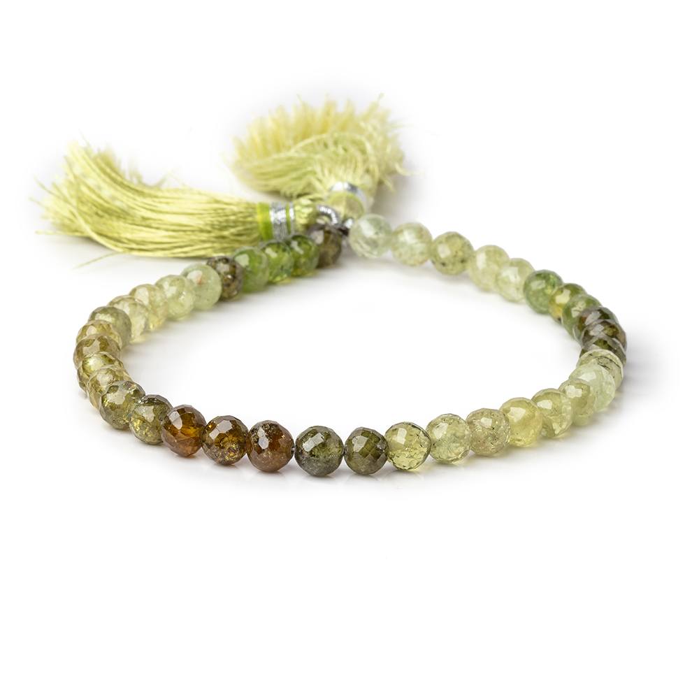 5-5.5mm Grossular Garnet Faceted Round Beads 8 inch 40 pieces