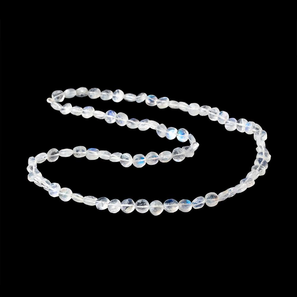 5-5.5mm Rainbow Moonstone Faceted Coin Beads 15.5 inch 68 pieces