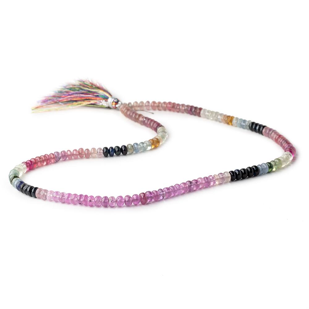 5-5.5mm Ruby & Multi Color Sapphire Plain Rondelle Beads 18 inch 164 pieces