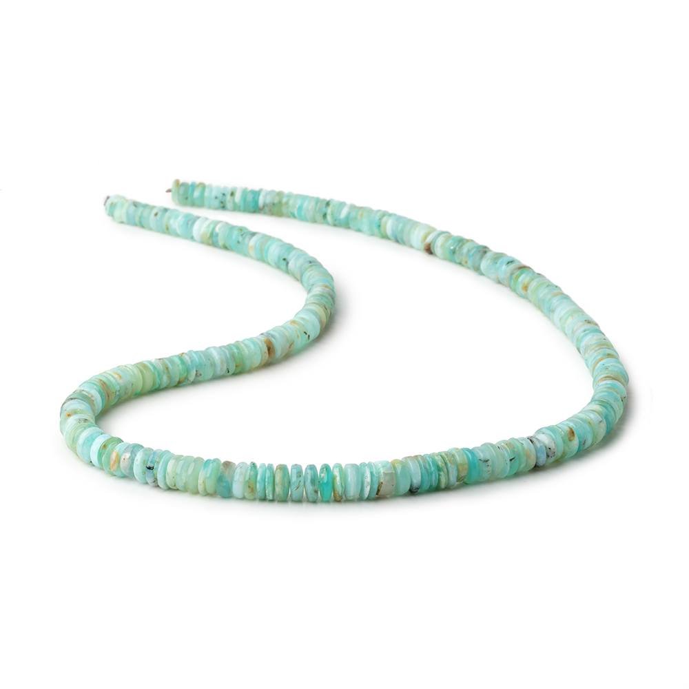 5-6.5mm Blue Peruvian Opal Plain Heshi Beads 18 inch 242 pieces AA