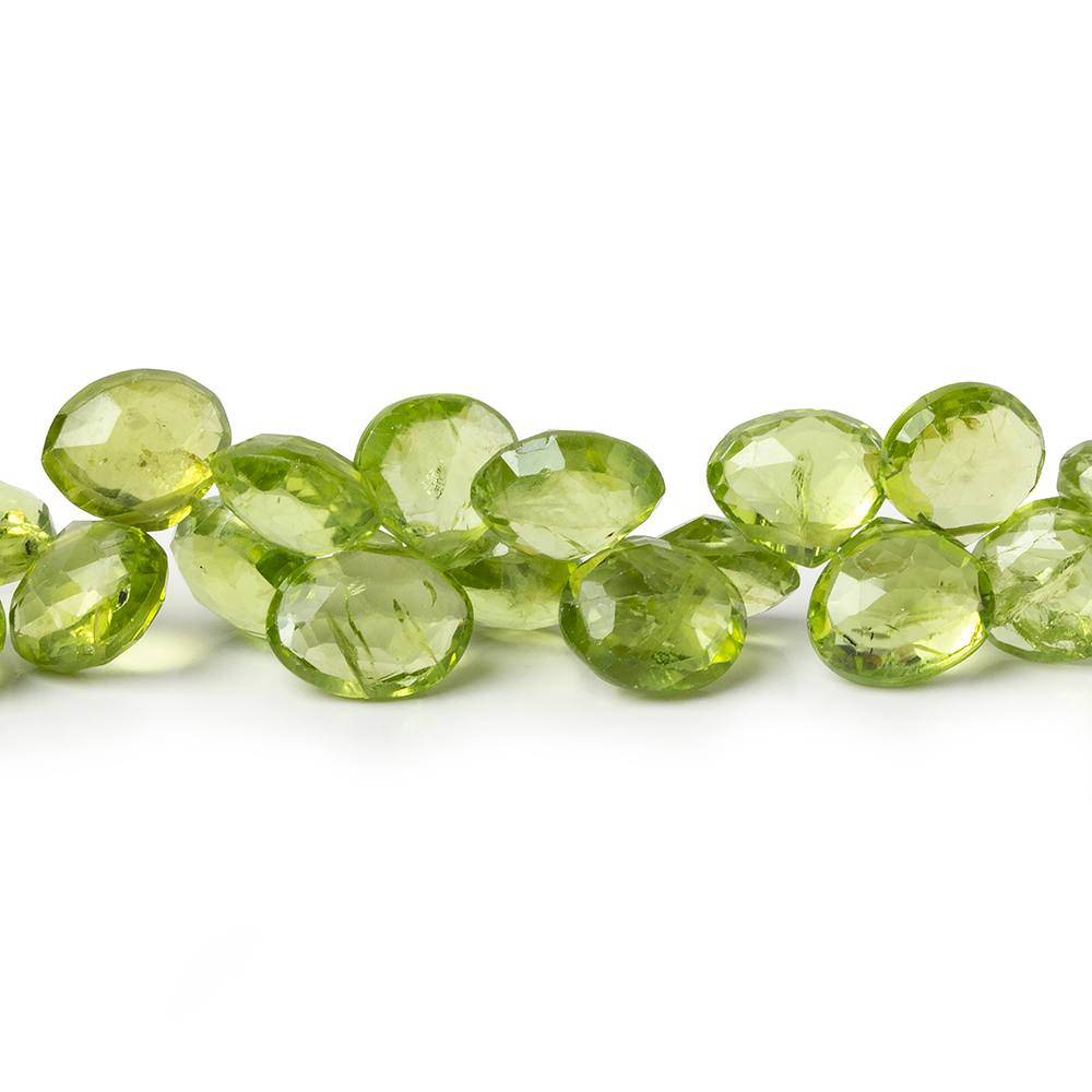 5-6.5mm Peridot Faceted Heart Beads 8 inch 52 pieces