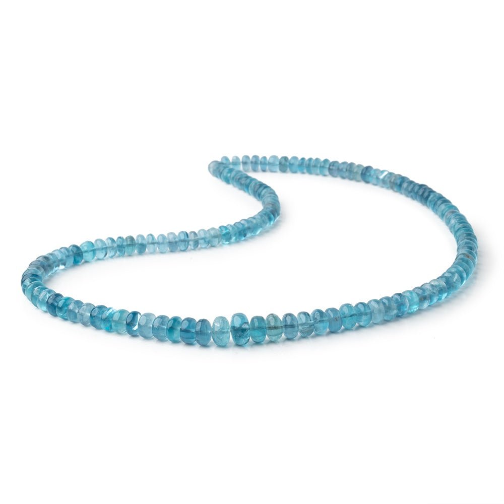 5-6.5mm Teal Fluorite Plain Rondelle Beads 18 inch 128 pieces AA