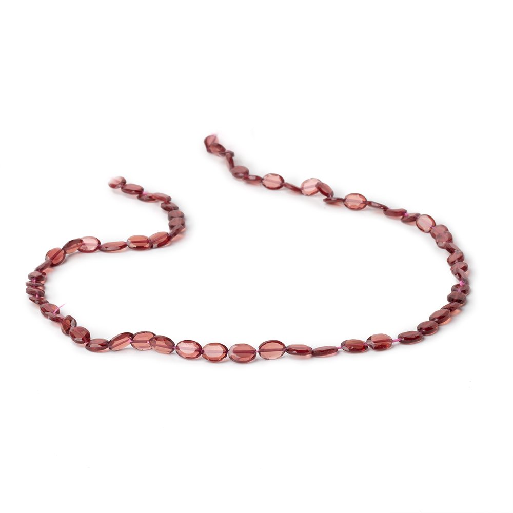 5-6mm Garnet Bevel Faceted Oval Beads 13.5 inch 53 pieces