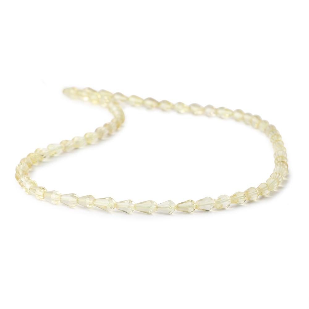 5-6mm Lemon Quartz Straight Drilled Faceted Tear Drop Beads 14 inch 60 pieces