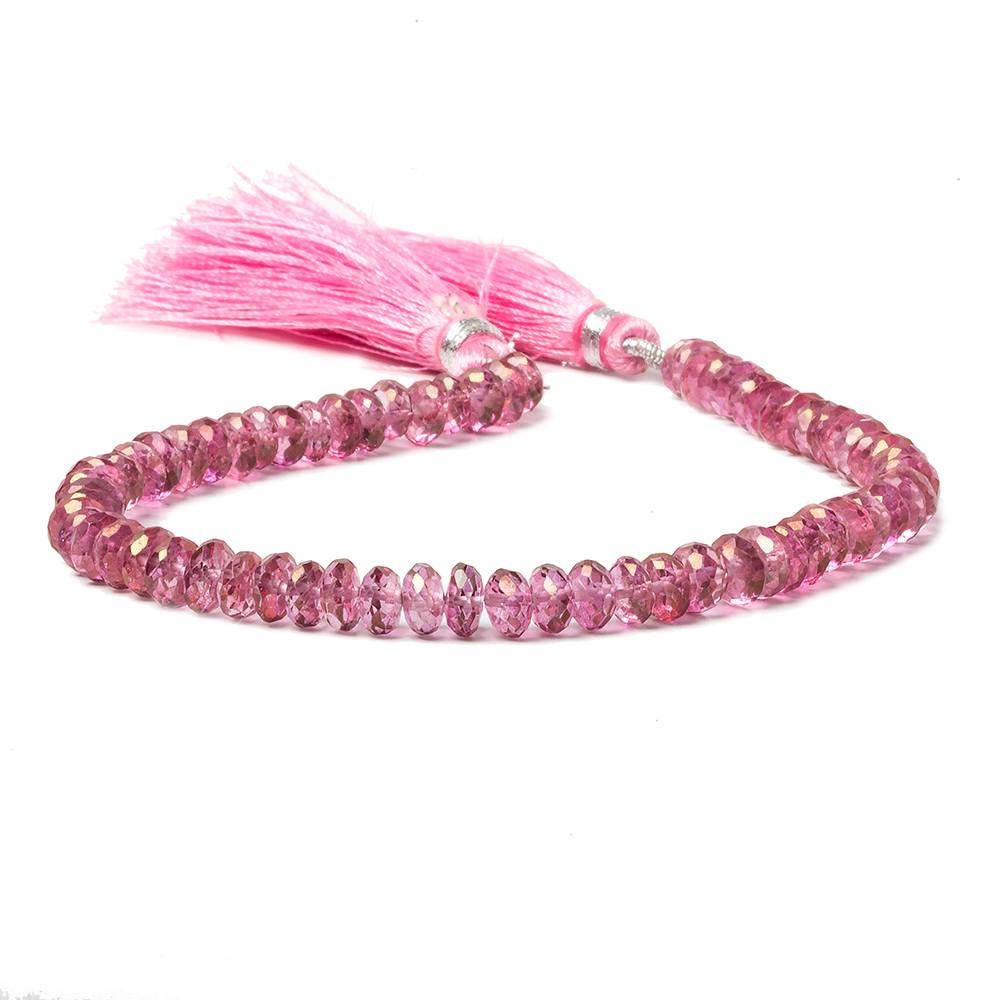 5-6mm Mystic Pink Topaz Faceted Rondelle Beads 8 inch 60 beads