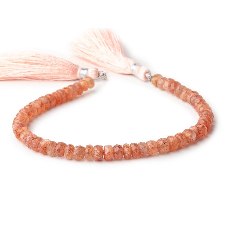 4.5-5.5mm Sunstone Faceted Rondelle Beads 8 inch 62 pieces