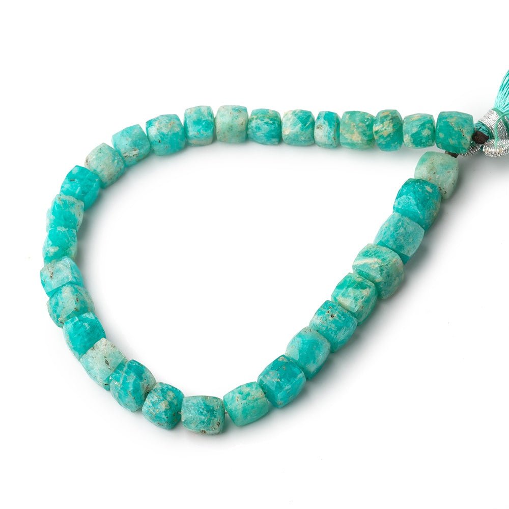 5-7mm Amazonite Faceted Cube Beads 8 inch 31 pieces