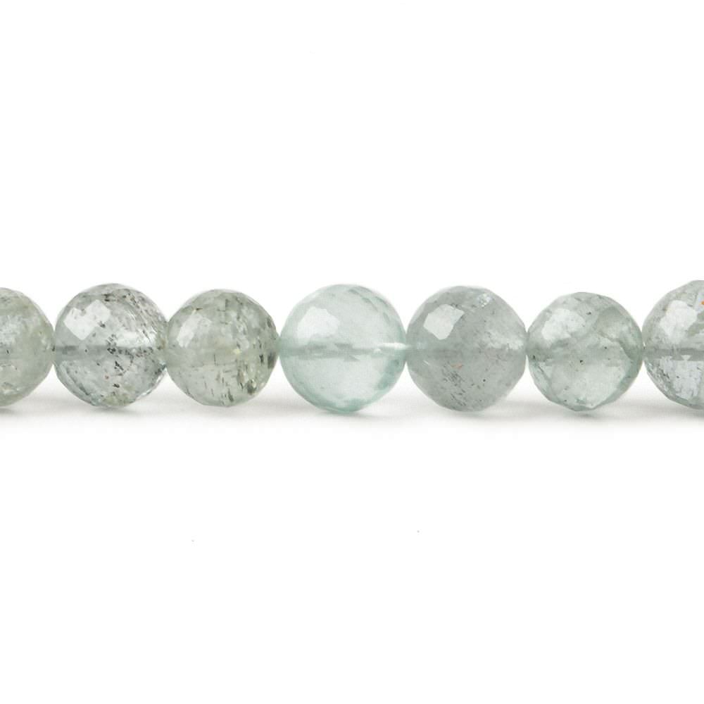 5-7mm Moss Aquamarine Faceted Round 8.25 inch 33 pcs A