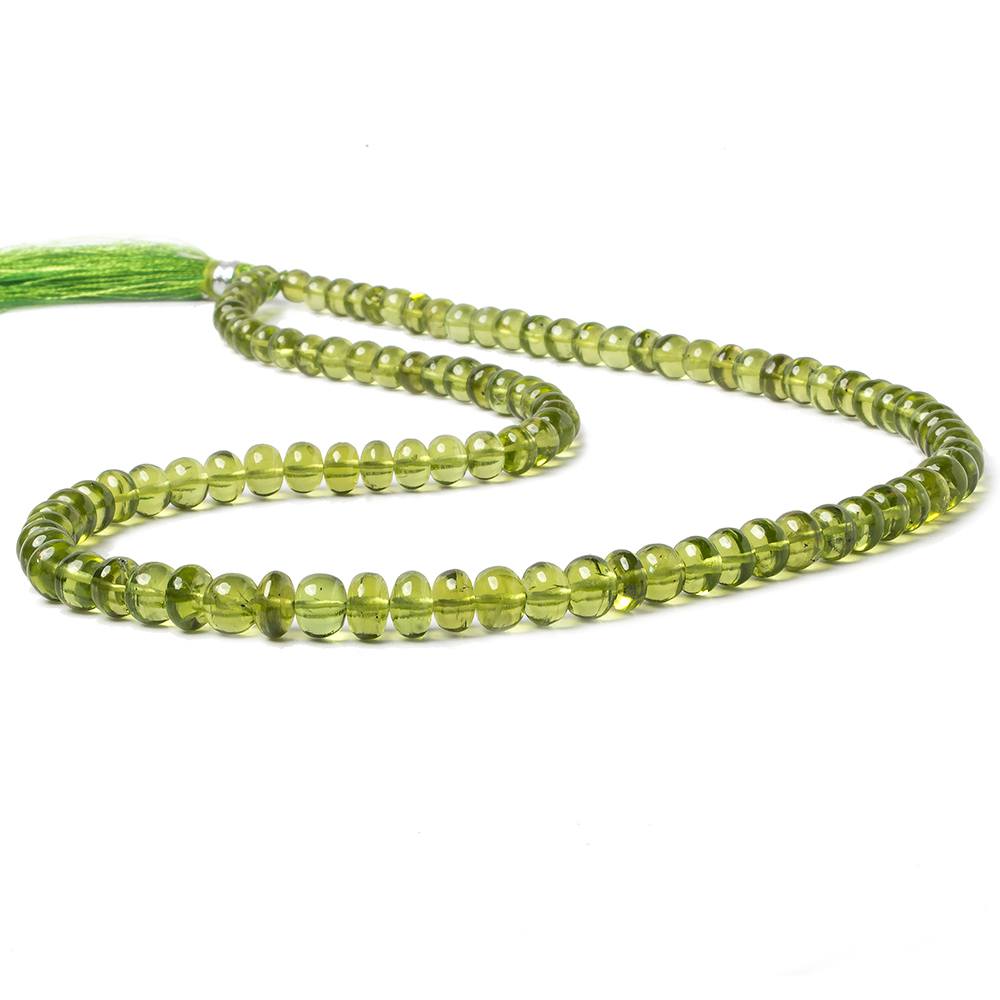 5-7mm Peridot plain rondelle beads 18 inch 100 pieces AA