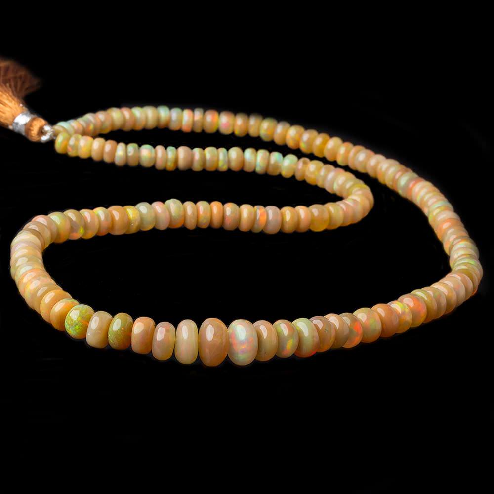 5-8.5mm Dark Golden Ethiopian Opal smooth rondelle beads 18 inch 136 pieces