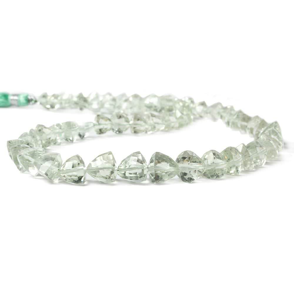 5-8mm Prasiolite Faceted Trillion Beads 16 inch 62 pieces
