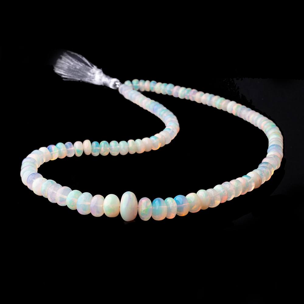 5-9.5mm Ethiopian Opal Plain Rondelle Beads 16 inch 106 pieces AA
