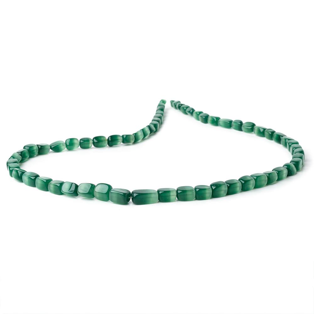 5-9.5mm Natural Bi-Color Green Chalcedony Plain Rectangles 18 inch 60 Beads AA