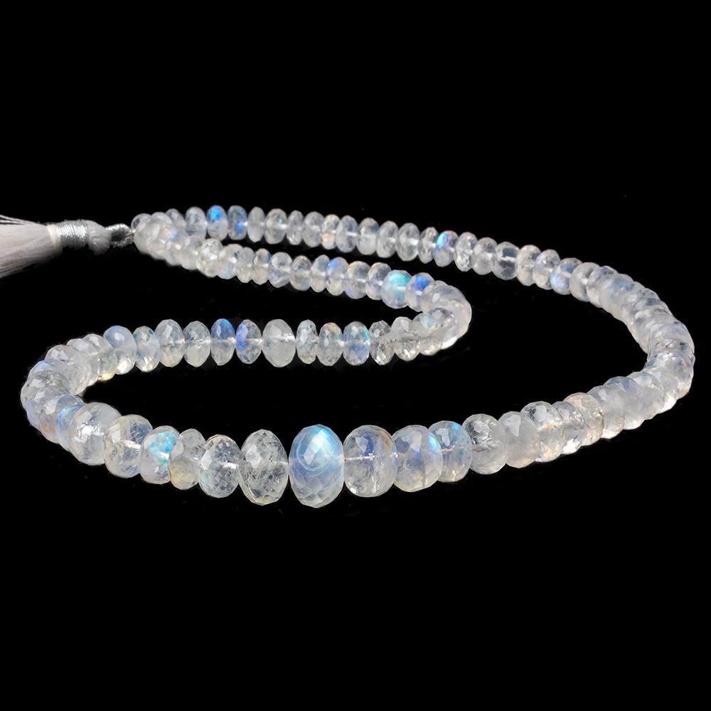 5.5-9.5mm Rainbow Moonstone Faceted Rondelle Beads 18 inch 116 pieces
