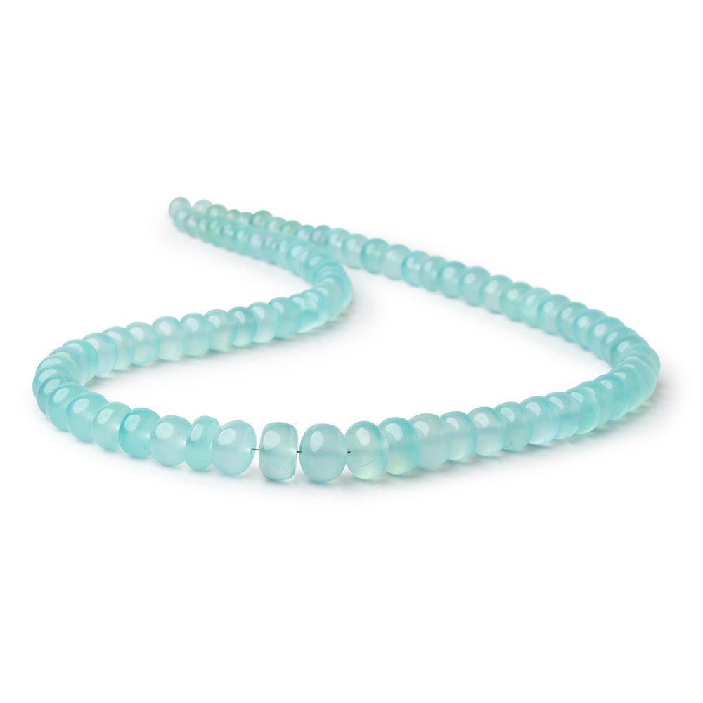 5-9mm Seafoam Blue Chalcedony Plain Rondelle Beads 16 inch 93 pieces