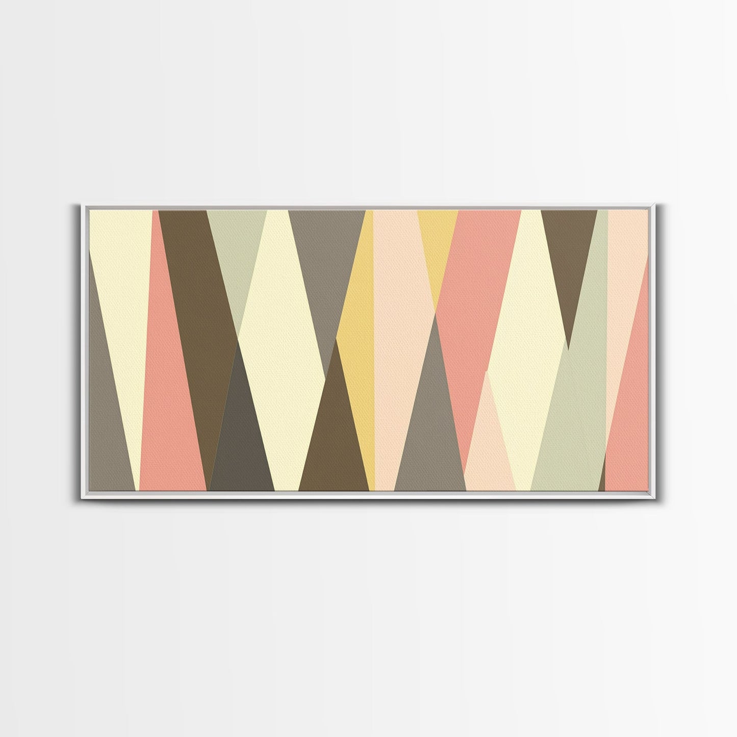 Mid Century Modern Abstract Geometric Shapes Wall Art, Diamonds and Chevrons, MCM Decor, Retro Living Room Art