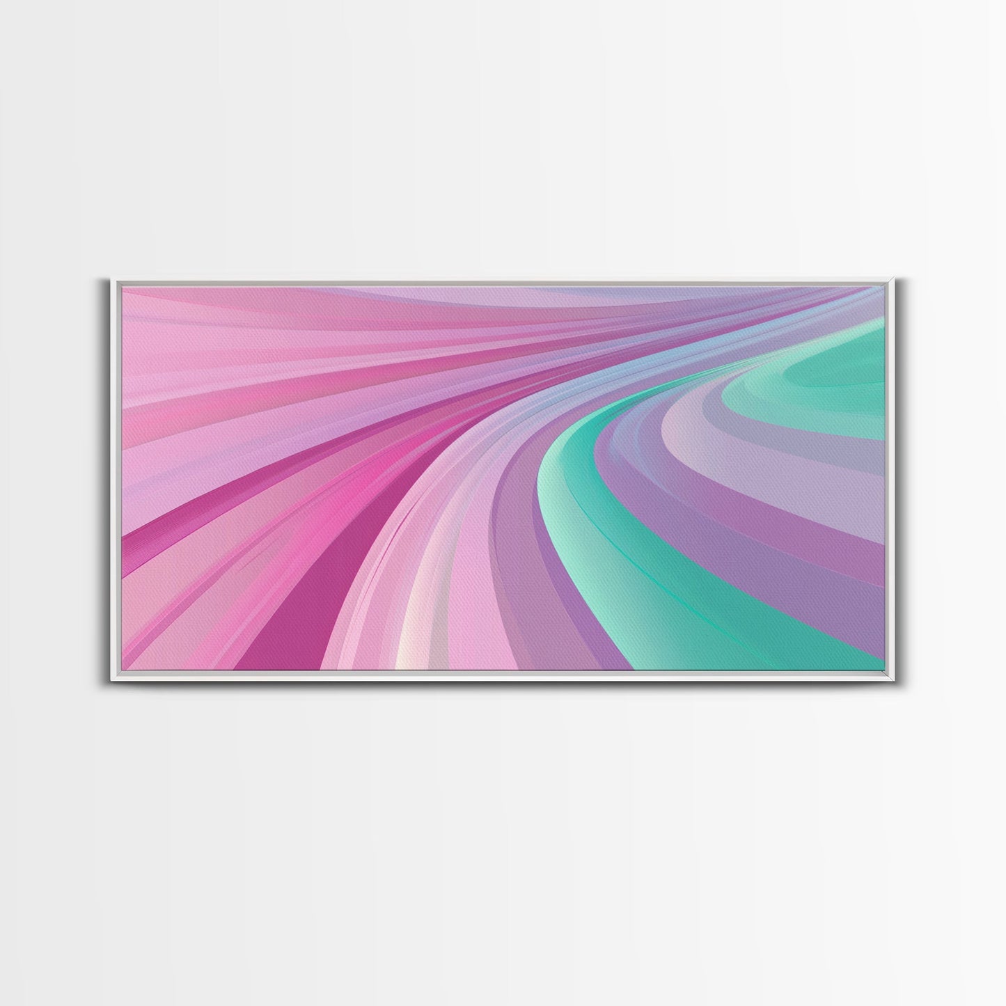 Mid-Century Modern Pastel Colors Wall Art, Turquoise and Purple